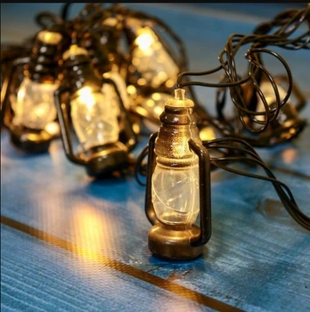 Гирлянда с фигурками Фонарик 10 LED 3м на батарейках + USB белый теплый SZ-1698-158