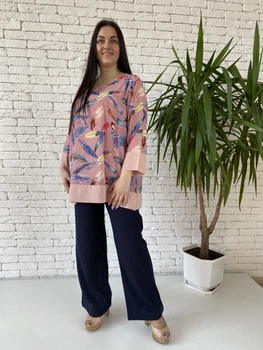 Туніка шифонова NEW COLLECTION 54 пудра