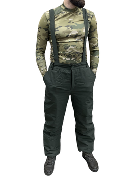 Тактические зимние штаны ЗСУ Хаки с подтяжками размер 48-50 рост 179-191