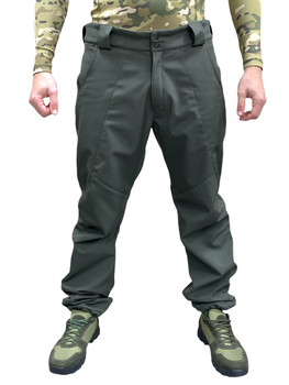 Тактические штаны ЗСУ Софтшелл Олива теплые военные штаны на флисе размер 44-46 рост 167-179