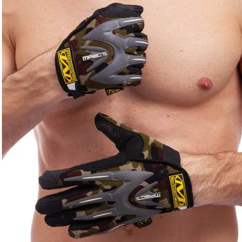 Перчатки тактические MECHANIX WEAR BC-4699-H Материал: флис, PL (полиэстер), PVC (поливинилхлорид) Размер: XL Цвет: Камуфляж Woodland