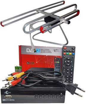 Комплект Т2 Улучшенный с тюнером uClan T2 6701 METAL (с фунциями медиаплеера и IPTV/WebTV-плеера) + антенна для Т2 Улучшенная Комнатная с TV-кабелем )