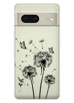 Прозорий силіконовий чохол iSwag для Google Pixel 7 з малюнком - Кульбаби (ISGP751)