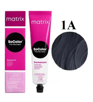 Стойкая крем-краска Matrix Socolor beauty 1A Черный пепельный 90 мл