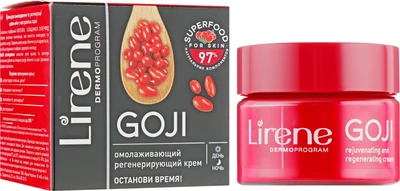 Омолаживающий регенерирующий крем с ягодами годжи - Lirene Superfood For Skin 50ml (749243-4091)