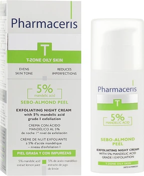 Ночной крем-пилинг с 5% миндальной кислотой - Pharmaceris T Sebo-Almond-Peel Exfoliting Night Cream 50ml (233813-45661)