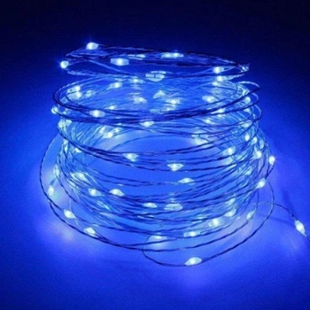 Гирлянда проволочная нить RD-7107 100 LED 10 м (контроллер) Синий