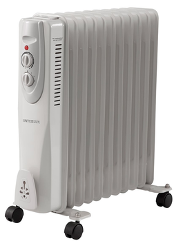 Масляный обогреватель радиатор 11 секций INTERLUX INO-1125W 2500Вт 25 м²
