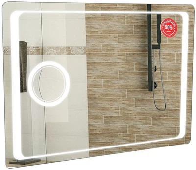 Зеркало AQUA RODOS Омега Люкс 100 см с линзой и LED-подсветкой