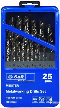 Набор сверл по металлу S&R Meister (108809250) 25шт