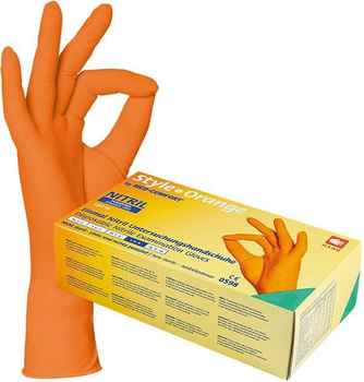 Перчатки нітрилові AMPri Style Orange (100 шт./50 пар), помаранчеві, розмір XS