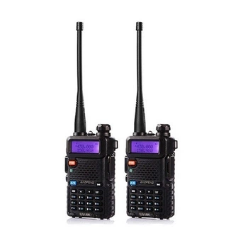Комплект 2 шт рацій портативних Baofeng UV-5R VHF/UHF 5 Вт 1800 mAh Чорний