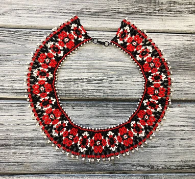 Колье-силянка из чешского бисера HatynkaUA Necklace ожерелье ручной работы к вышиванке (SUN999_17)