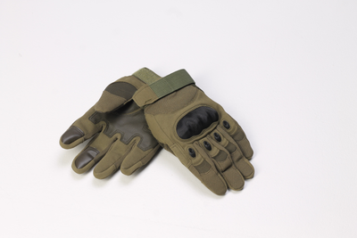 Перчатки тактические с пальцами и карбоновыми вставками XL Олива