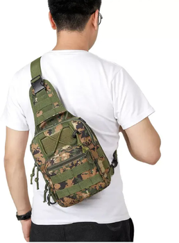 Тактична нагрудна сумка NewtactUA однолямкова через плече Піксель камуфляж (4825562300056)