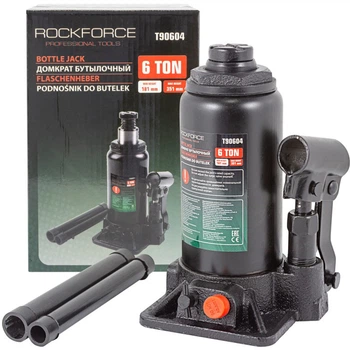Домкрат пляшковий Rock Force гідравлічний з клапаном 181-351 мм 6 т (RF-T90604(DS))