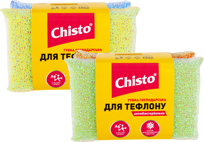 Упаковка антибактериальных губок-скребков Chisto для тефлона 4 шт (2000064266785)