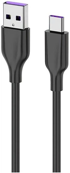 Кабель 2E USB-A - USB-C Glow 1m Black