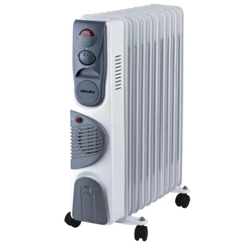 Масляный обогреватель NIKURA НY-В4-9F 2000W 9 секций, с конвекцией воздуха, белый