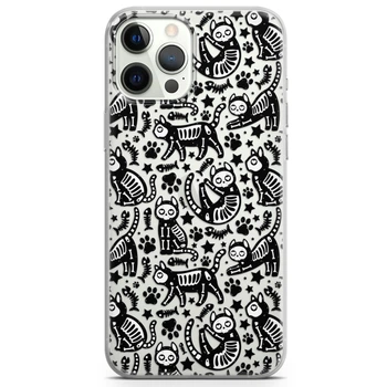 Чохол силіконовий для Apple IPhone 13 Pro Max від Lex Altern (Чорний котик, скелет, лапка, геловін)