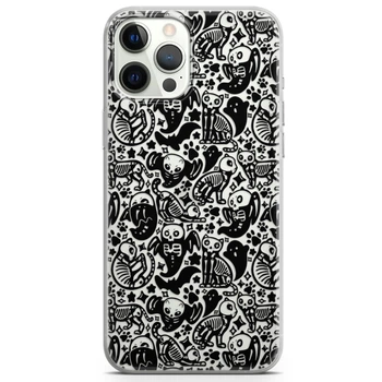 Чохол силіконовий для Apple IPhone 13 Pro від Lex Altern (Чорний приношення, скелет кішки, кажан, лапи, Хеллоуїн)
