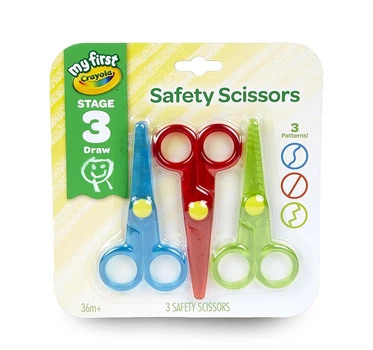 Ножницы фигурные Crayola My First Safety, волнообразные, зигзагообразные, ровные, в наборе 3 шт
