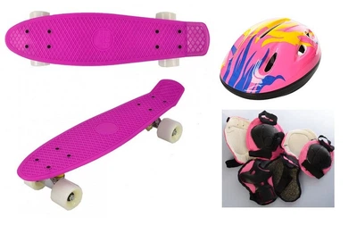 Скейт Best Penny Board 22 Розовый Шлем + защита (23655906)