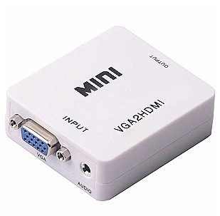Конвертер адаптер из VGA в HDMI переходник преобразователь 1080P видео и аудио UKC белый