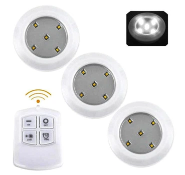 Светильники светодиодные LED лампы настенно потолочные для дома с пультом Led Light With Remote Control комплект 3 шт белый