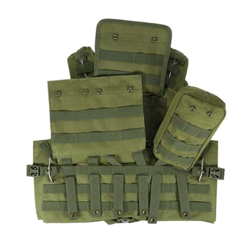 Жилет тактический военный Tactical Vest A56 плитоноска / разгрузка Molle олива