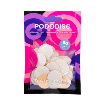 Сменные файлы для педикюрного диска Staleks PRO Pododisc M 20 мм 80 грит белые набор 50 шт