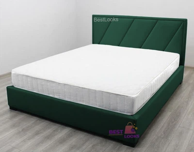 Кровать двуспальная 180x200 Клио-1 Mebel-Day с подъемным механизмом Велюр Темно-зеленый Алоба (41)
