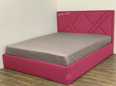 Кровать двуспальная 160x200 Астра Mebel-Day с подъемным механизмом Велюр Розовый Алоба (44)