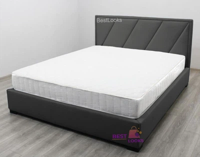 Кровать двуспальная 180x200 Клио-1 Mebel-Day с подъемным механизмом Велюр Темно-серый Канна (97)