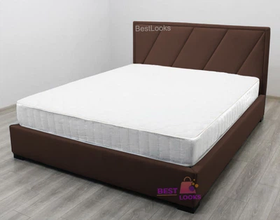 Кровать полуторная 120x200 Клио-1 Mebel-Day Велюр Темно-коричневый Алоба (06)
