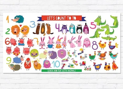 Постер Порахуй тваринок самоклеючийся Heybaby 80*43 см