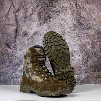 Зимние тактические берцы Nato Хаки, Ботинки из натуральной кожи. 40