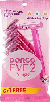 Бритва одноразова з 2 лезами, 6 шт. - Dorco Eve Simple 2 6шт (998820-30318)