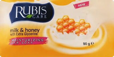 Мило "Молоко та мед" - Rubis Care Milk & Honey Moisturizing Bar Soap 90g (1107942-92489)