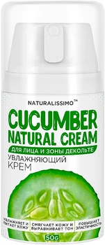 Зволожуючий крем для обличчя та зони декольте з огірком - Naturalissimo Cucumber Natural Cream 45g (891233-141200)
