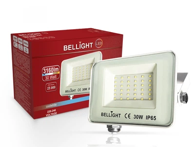 Прожектор светодиодный Bellight 30W 6500K белый IP65, LED прожектор для улицы, фасада, двора, склада и рекламных щитов