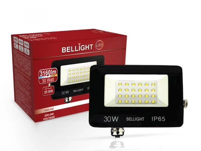 Прожектор светодиодный Bellight PRO 30W 4000K IP65, LED прожектор для улицы, фасада, склада, парковки и рекламных щитов