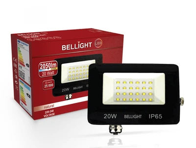 Прожектор светодиодный Bellight 20W 4000K IP65, LED прожектор для улицы, фасада, склада, парковки и рекламных щитов