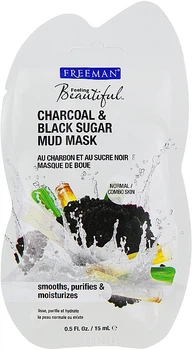 Маска грязевая для лица "Уголь, Черный сахар" - Freeman Feeling Beautiful Charcoal & Black Sugar Mud Mask (мини) 15ml (986672-33949)