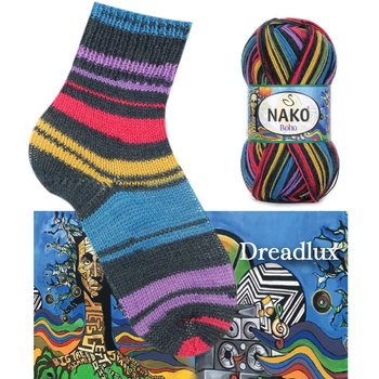 Носочная пряжа Nako Boho Concept 82455 Dreadlux