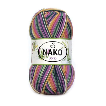 Носочная пряжа Nako Boho Concept 82454 Winter garden
