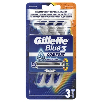Набор одноразовых станков для бритья, 3 шт - Gillette Blue 3 Comfort 3шт (656369-54326)