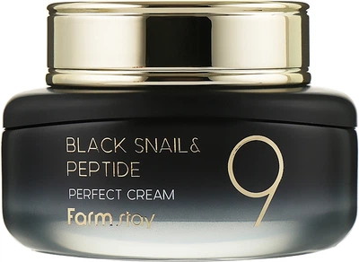 Омолаживающий крем с муцином черной улитки и пептидами - FarmStay Black Snail & Peptide 9 Perfect Cream 55ml (841669-701)