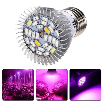 Фітолампа HOPLOM для рослин повний спектр E27 28 LED 8 Вт