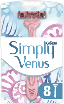 Одноразові станки для гоління (Бритви) жіночі Simply Venus 3 8 шт (7702018465767)